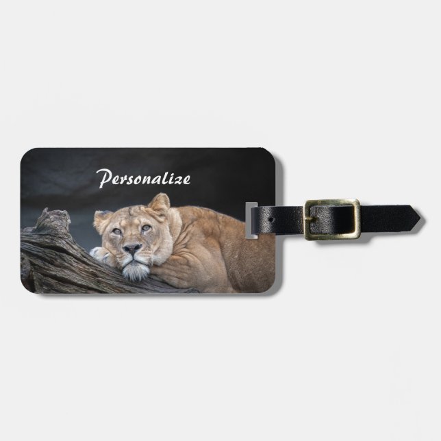 Kvinnlig Lejon bosättning i Jungle Personalize Tra Bagagebricka (Horisontell Framsida)