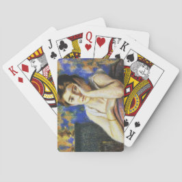 Kvinnlig lektion på en stol casinokort