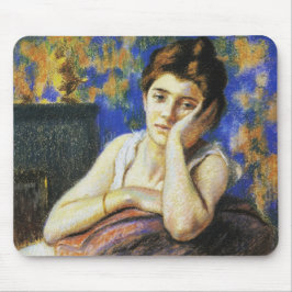 Kvinnlig lektion på en stol musmatta