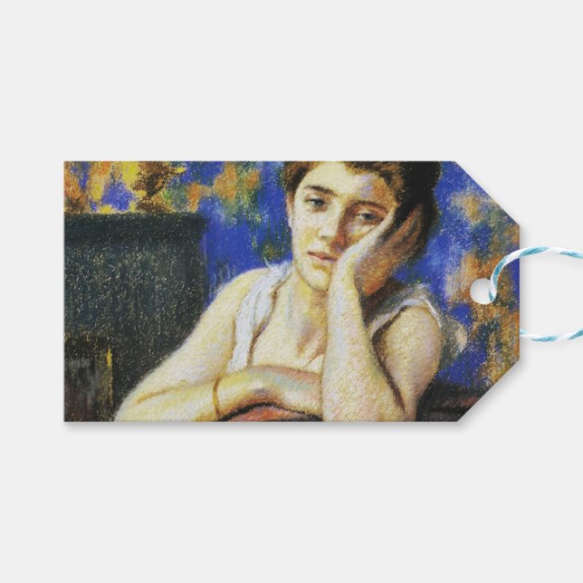 Kvinnlig lektion på en stol presentetikett (Framsidan (Horisontell))