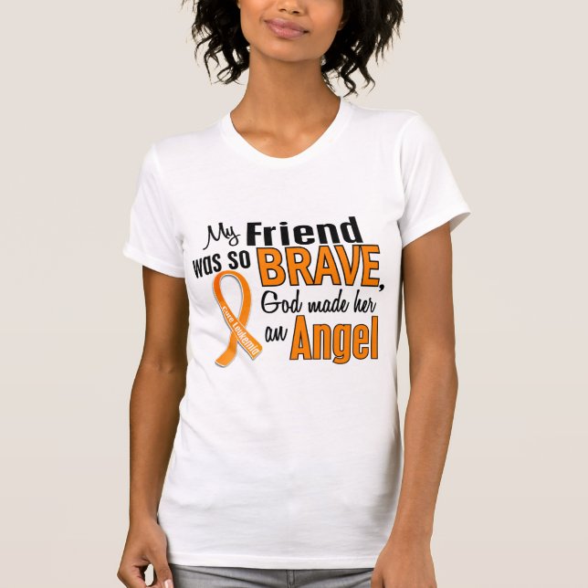 Kvinnlig) Leukemia för ängelvän ( T-shirt (Framsida)