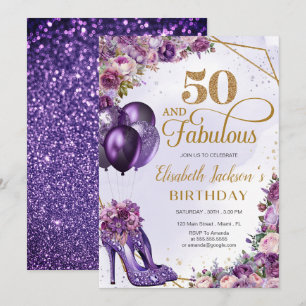 Kvinnlig Lila Glitter 50-årsdag