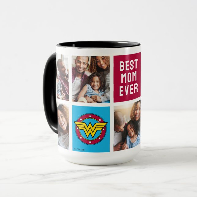  kvinnlig Logotyp | Mamma Photo Collage Mugg (Framsida vänster)