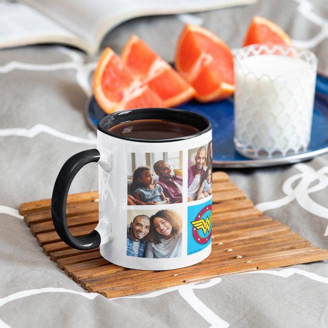  kvinnlig Logotyp | Mamma Photo Collage Mugg (Mug on coaster)