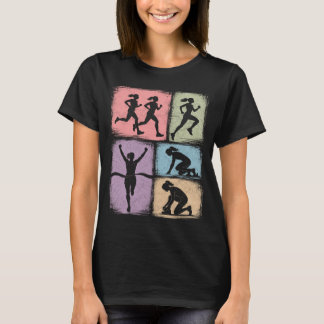 Kvinnlig Löpare Vintagekonst Kvinnor som springer T Shirt