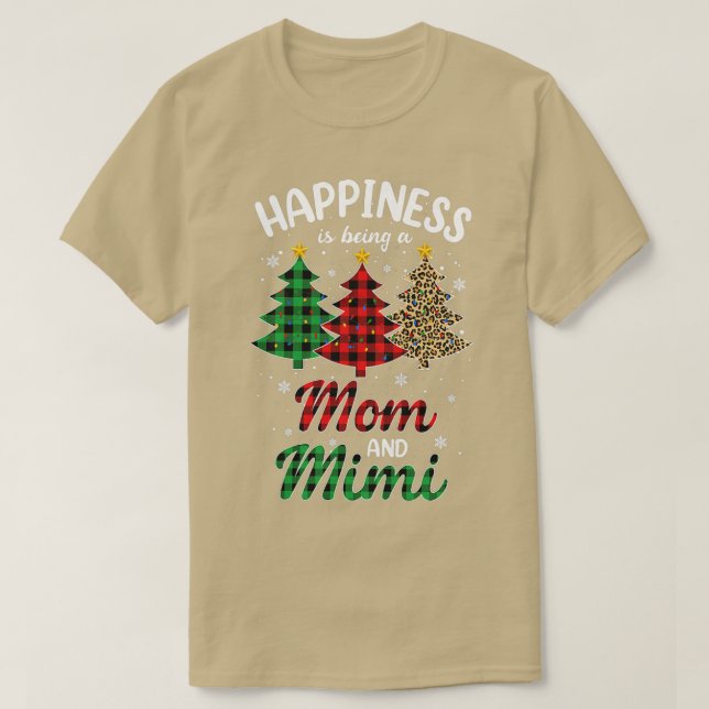 Kvinnlig lycka är Mamma och Mimi Leopard C T Shirt (Design framsida)