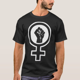 Kvinnlig makt upphöjd från en feministisk symbol t shirt