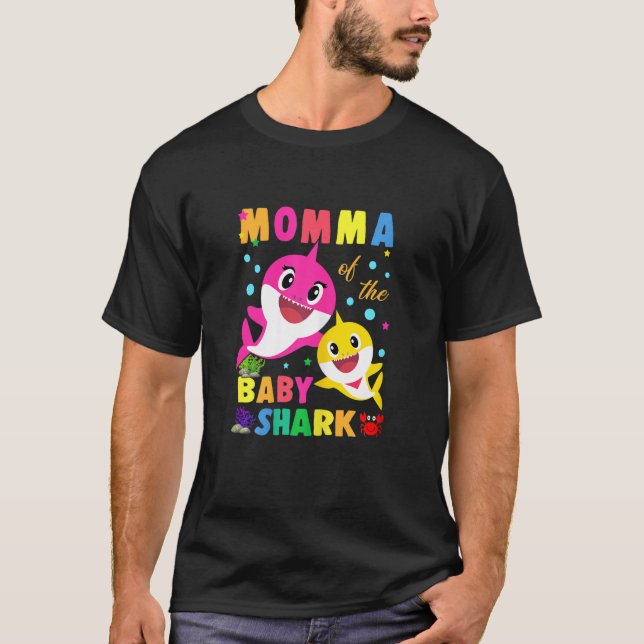 Kvinnlig mamma från födelsedagen Baby mamma Shark  T Shirt (Framsida)