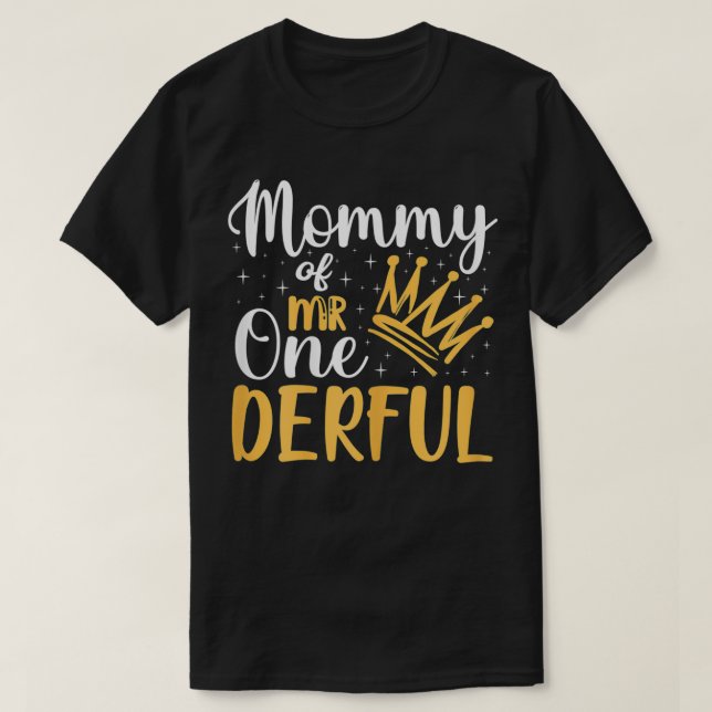 Kvinnlig Mamma till Onederful 1:e födelsedag Party T Shirt (Design framsida)