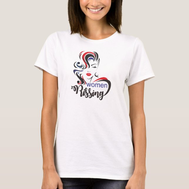 kvinnlig marsch stigning feminist t shirt (Framsida)