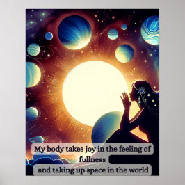 Kvinnlig meditation om kroppspositivitet poster