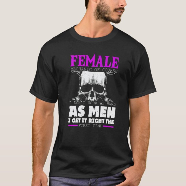 Kvinnlig mekaniker t shirt (Framsida)