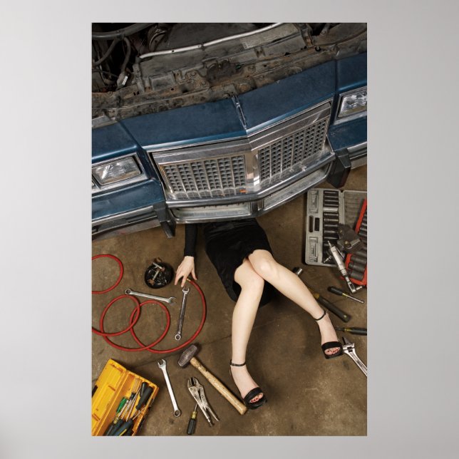 Kvinnlig mekanisk fixering saker poster (Framsidan)