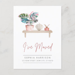 Kvinnlig modern flyttannons vykort