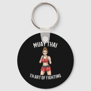 Kvinnlig Muay Thai-krigare - Thai Boxing MMA Nyckelring