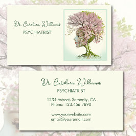 Kvinnlig neurologisk professionell floral hjärna visitkort