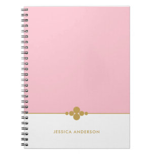 Kvinnlig och chic rosa vitguldpersonlig anteckningsbok