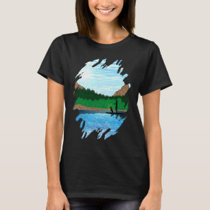 Kvinnlig paddleboardare med hund, paddleboarding s t shirt
