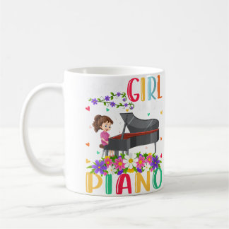 Kvinnlig pianist musikälskare bara en tjej som äls kaffemugg