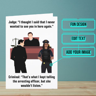 Kvinnlig polis Funny Birthday Kort