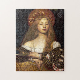 Kvinnlig Porträtt före-Raphaelite, fin konsmålning Pussel