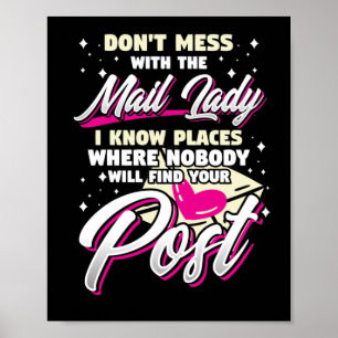 Kvinnlig postarbetare är inte med posten Dam Poster