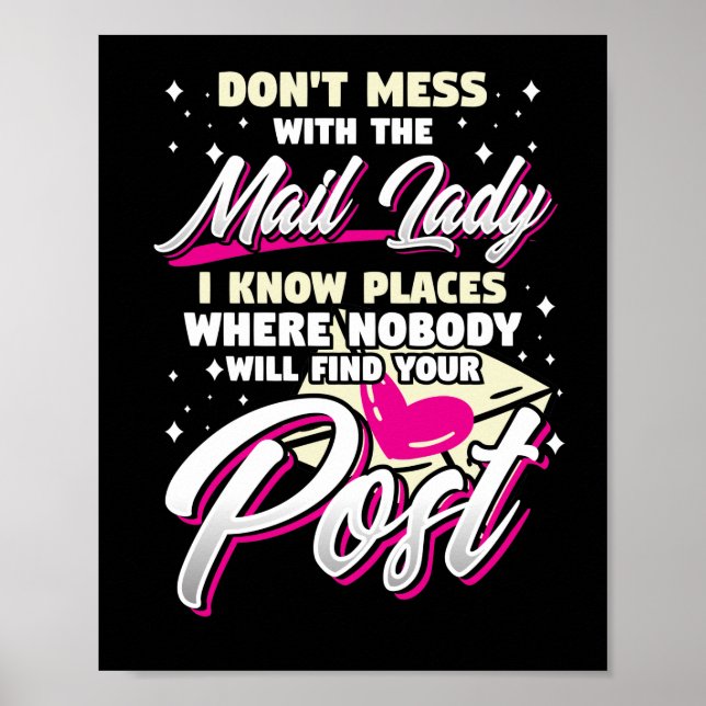 Kvinnlig postarbetare är inte  med posten Dam Poster (Framsidan)