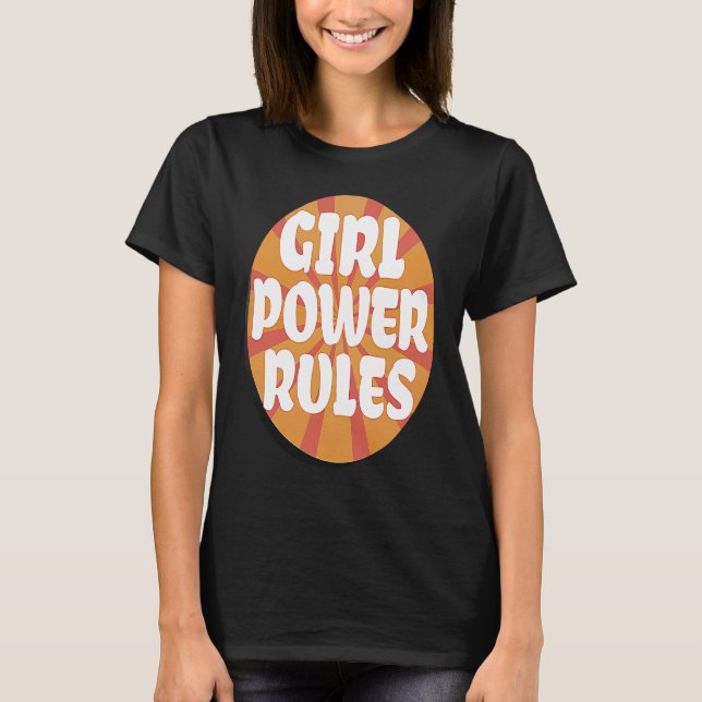 Kvinnlig Power Regler-ställning Jämställdhet mella T Shirt (Framsida)