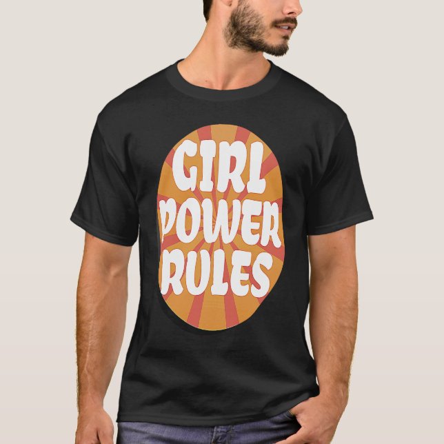 Kvinnlig Power Regler-ställning Jämställdhet mella T Shirt (Framsida)