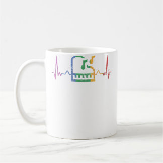 Kvinnlig present för pianospelare Hjärtbeat Piano Kaffemugg