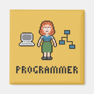 Kvinnlig programmeraremagnet för PIXEL Magnet