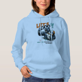 KVINNLIG PULLOVER MED HUDA LET'S GOO LEKTIONER  T SHIRT