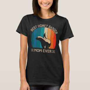 Kvinnlig Retro Honey badger-grafik för bästa Mam T Shirt