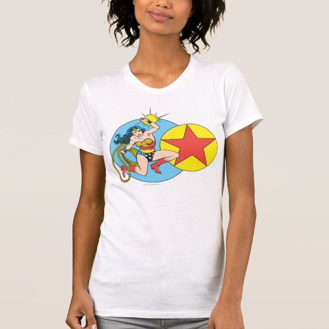  kvinnlig röd stjärna t-shirt (Framsida)