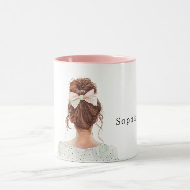 Kvinnlig Rödhårig Rosa Slinga Mugg (Center)