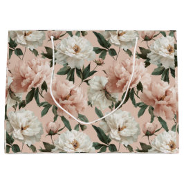 Kvinnlig Rodnad Peony Vit Blommig Mönster