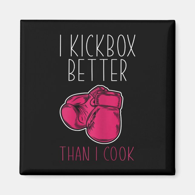 Kvinnlig rolig kickboxare - Jag älskar kickboxning Magnet (Framsidan)