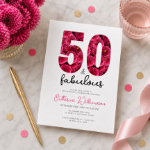 Kvinnlig Rosa Blommig 50 och Fantastisk Födelsedag