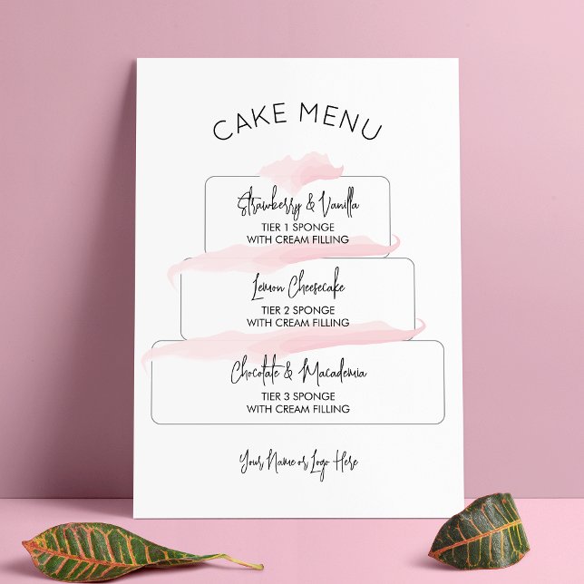 Kvinnlig Rosa Elegant Flerplans Tårta Smaker Poster (Skapare uppladdad)