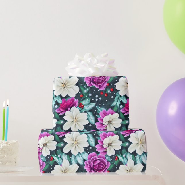 Kvinnlig Rosa och gräddblommor Pappra Presentpapper (Festgåvor)