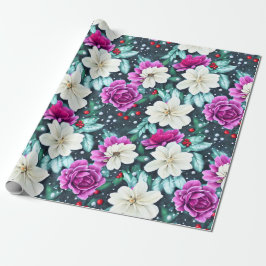 Kvinnlig Rosa och gräddblommor Pappra Presentpapper