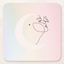 Kvinnlig Rutschbana Underlägg Papper Kvadrat