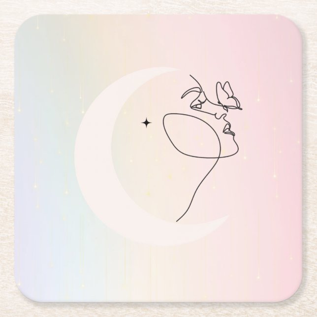 Kvinnlig Rutschbana Underlägg Papper Kvadrat (Framsidan)