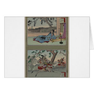 Kvinnlig Samurai circa 1800s Hälsningskort