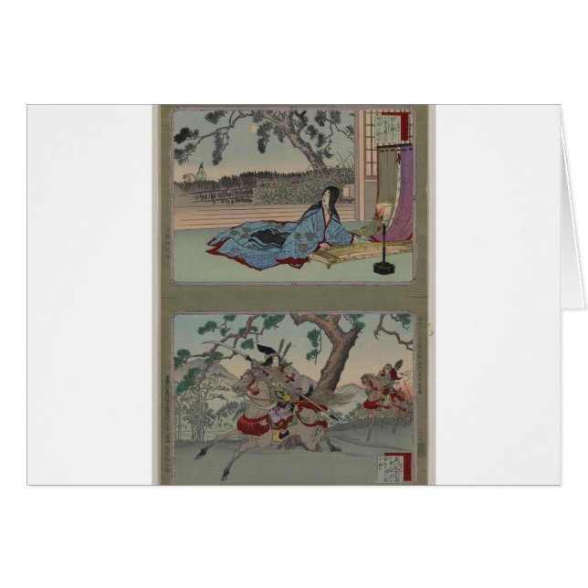 Kvinnlig Samurai circa 1800s Hälsningskort (Framsidan Horizontal)