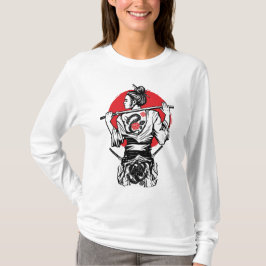 Kvinnlig Samurajkrigare – Drakrosstatuering Japan T Shirt