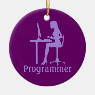Kvinnlig Silhouetteprogrammerare för anpassade Julgransprydnad Keramik
