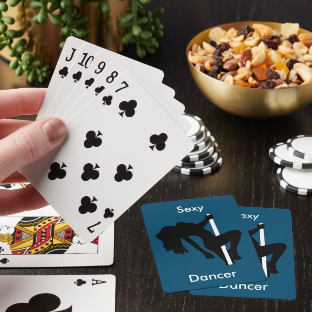 Kvinnlig silhuett dansare sällskapslek pokernatt f casinokort (På plats)