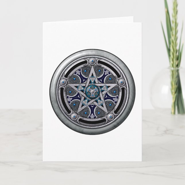 Kvinnlig silverPaganPentacle Kort (Framsida)