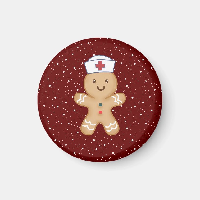 Kvinnlig Sjuksköterska Dag Mamma Tacksamhet Röda K Magnet (Framsidan)